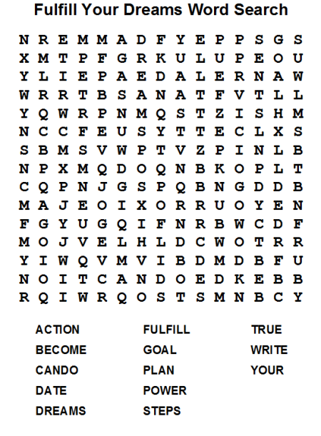 2017-07-02_Fulfill Your Dreams Word Search